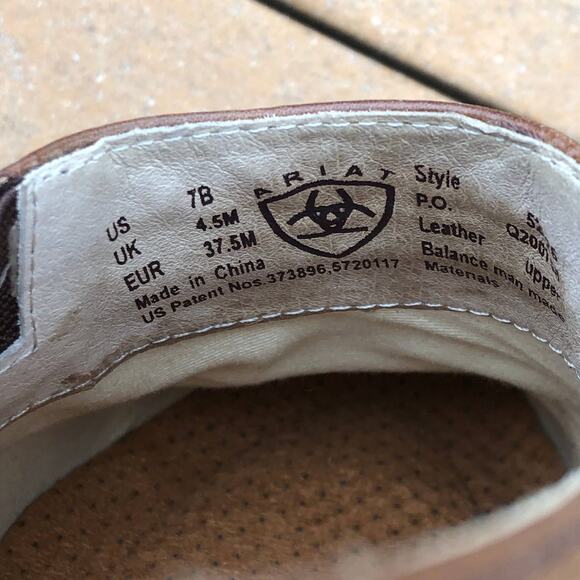 Ariat Slip On Sandal Western Paddock Leather size 7 B - Picture 9 of 11